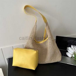 Beach Bags Woven Mother's Bag Women's 2023 New Fashion and Leisure Tote Bag Straw Woven Bag Foreign Style Large Capacity Shoulder Bag caitlin_fashion_bags