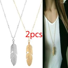 Pendant Necklaces Bohemian Vintage Feather Necklace Tassel Creative Personality Sweater Chain Jewlery For Women