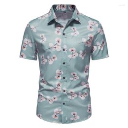 Men's Casual Shirts 2023 Stylish Printing Hawaiian Aloha Shirt Men Summer Short Sleeve Beach Mens Holiday Party Vacation Clothing S-3XL