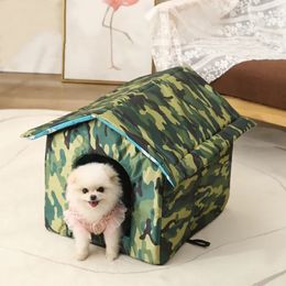 kennels pens Outdoor Cat House Waterproof And Cold Proof Cat And Dog House Oxford Cloth Detachable And Washable Cat And Cat House Pet House 230812