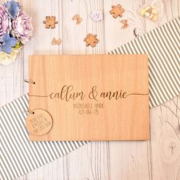 Other Event Party Supplies Custom Wooden Wedding Guest Book Modern Wooden Guestbook Personalised Guest Book With Simple Style 230812