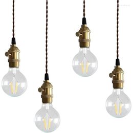 Pendant Lamps Nordic Brass Restaurant Bar Single Head LED Creative Simple Cafe Bedside Clothes Shop Small