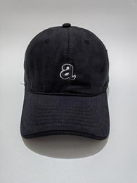 Ball Caps Black Baseball Cap For Men And Women Washed Cotton Fashion Letter A Embroidery Snapback Hat Spring Summer Soft Top Sun Visor