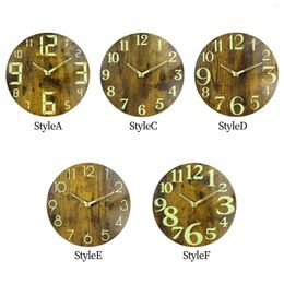 Wall Clocks Luminous Clock Silent Non Ticking Creative 12inch Battery Powered For Cafe Study Room Indoor Outdoor Decoration