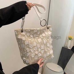 Beach Bags 2023 New Grass Woven Bag Korean Version Fairy Woven Small Flower Shoulder Bag Net Red Beach Fairy Handbag Large Capacitystylishdesignerbags