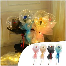 Decorative Flowers Artificial Holiday Luminous Rose Gift Wedding Party Decorate Decoration LED Fall Fillers For Centrepieces