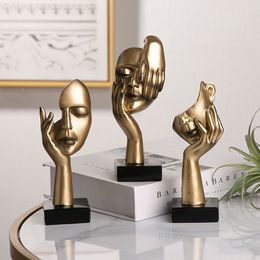 Decorative Objects Figurines Modern Art Decor Abstract Thinker Sculpture Living Room Decoration Desk Office Resin Ornaments Christmas Gift 230812