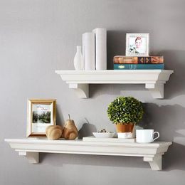 Decorative Objects Figurines Wood Floating Shelf Wall Mounted Shelves Display Kitchen Home Decor Stand Book Ornament Retro Bathroom Organizer 230812