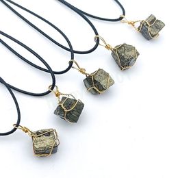 Irregular Natural Tourmaline Crystal Pendant Necklace for Women Men Jewellery Rough Ore Mineral Specimen Necklaces