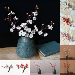 Decorative Flowers Chinese Style Artificial Plant Plum Blossom Silk Flower Small Winter Cherry Red Wedding Home