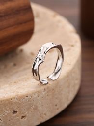 2023 Japan and South Korea Hot Selling S925 Silver High Grade Fashion Simple Micro Set Irregular Opening Ring for Women