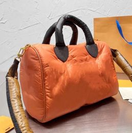 CC Designer Women Econyl Nylon Bags Speedy Brand Embroidered Monograms Pattern Shoulder Handbags Lady Crossbody Strap Shopping Travel Handbag