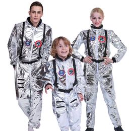 Cosplay par barn cosplay astronaut jumpsuit uniform unisex halloween carnival outfits party rymd dräkt roll spela fancy klänning 230812