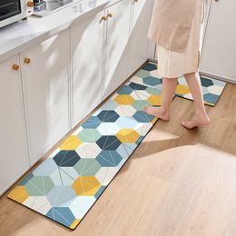 Carpet Nordic PVC Kitchen for Floor PU Leather Waterproof Mat Non Slip Entrance Doormat Foot Pad Long Bedroom Rugs 230812