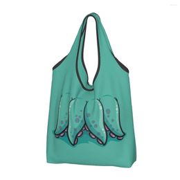 Shopping Bags Recycling Funny Cthulhu Monster Tentacle Bag Women Tote Portable Groceries Shopper