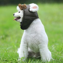 Dog Apparel Cute Pet Hat Dog Hat Lovely Cap Pet Costume Cosplay Windproof Pilot Hat Small Medium Large Dog Helmet Puppy Decoration Supplies 230812