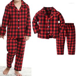 Clothing Sets Fashion Baby Boy Fall Clothes Children Set Kids Long Sleeve Lapel Button Shirt Tops Plaid Pants 2Pcs Suits Outfits