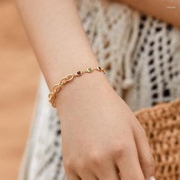 Strand CCGOOD Colorful Zircon Bracelet For Women Gold Plated 18 K High Quality Fashion Dainty Minimalist Jewelry Pulseras Mujer Girl