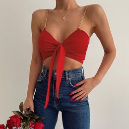 Women's Tanks USA Sexy 2023 Fall Fashion V-neck Slimming Open Back Suspender Bra Top Sell Sale