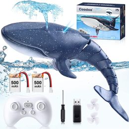 ElectricRC Animals Remote Shark Toys Control Whale RC Boat Water for Kids Age 812 Outdoor Kid 230812