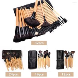 Makeup Brushes 24PCS Wooden Set Of For Face Make Up Real Beauty Cosmetics With Synthetic Hair Facial Brush