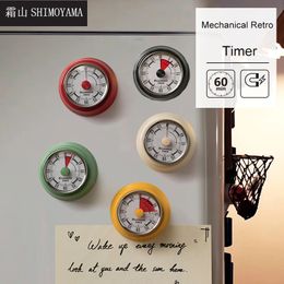 Kitchen Timers SHIMOYAMA Alarm Kitchen Timer Round Mechanical Countdown Time Reminder Cooking Baking Homework Teaching Timing Clock with Magnet 230812