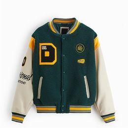 Men's Jackets stand collar Baseball uniform Patchwork pilot jacket Embroidery pattern loose casual version Fashion trend Cool 230812