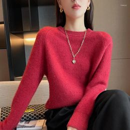 Women's Sweaters 2023 Woman Winter Cashmere Knitted Pullovers Jumper Warm Female O-neck Blouse Blue Long Sleeve Clothing