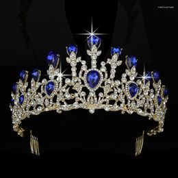 Hair Clips Crown HADIYANA Trendy Magnificent Rhinestone Tiara Wedding Bride Accessories Luxury Jewellery BCY8903 Coroa De Noiva