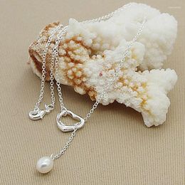 Chains 2023 Trendy 925 Sterling Silver Elegant Heart Natural Pearl Necklaces For Women Femme Fine Jewellery