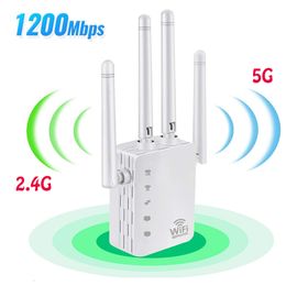 Routers 5 Ghz WIFI Booster Repeater Wireless Wi fi Extender 1200Mbps Network Amplifier 80211N Long Range Signal WiFi Repetidor 230812