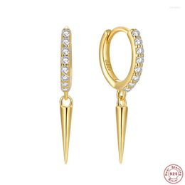 Hoop Earrings LENNIK 925 Sterling Silver Fashion Punk Geometric Rivet Hip Hop Spike Circle Huggies For Women Jewellery