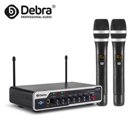 Microphones Debar E02U Professional UHF 2 Handheld Wireless Microphone System With Bluetooth And Reverb For Ktv Karaoke Small Activities 230812