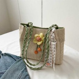 Beach Bags Woven straw bag for women with large capacity 2023 new summer flower one shoulder casual trend foreign style tote bagstylishdesignerbags