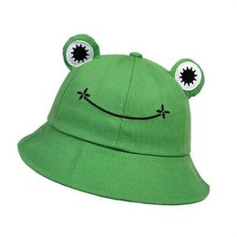 Cute Frog Bucket Hats Women Summer Outdoor Sun Fishing Cap Cotton Wild Panama Hats GC2251