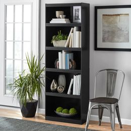 Storage Holders Racks Mainstays Framed 5Shelf Bookcase True Black Oak book shelf wall rack for room 230812