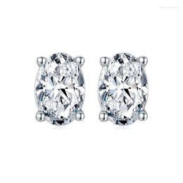 Stud Earrings BOEYCJR 925 D Colour Oval Cut 0.5ct 4 6mm Moissanite VVS Fine Jewellery Diamond Earring For Women Fift