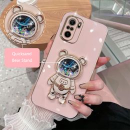 Cell Phone Cases DIY Small Quicksand Astronaut Case For ITEL Vision 1 Pro A49 A58 A48 S17 S16 P36 PRO P37 2S Inflatable Bear Stand Cover 230812