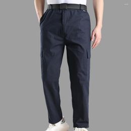 Men's Pants Spring Cargo Men Versatile Straight Breathable Soft Durable Trousers With Multi For Comfort