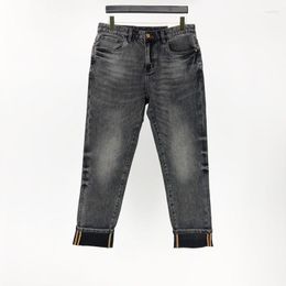 Men's Jeans High Quality Black Vintage Street Wind Male Pants Washed Mid Waisted Korean Fashion Casual Sport Denims