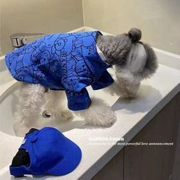 Dog Apparel Klein Blue Bear Shirts Dog Clothes Puppy Fashion Small Dogs Clothing Cat Spring Autumn Kawaii Teddy Outfits Cute Pet Products 230812