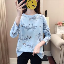 Women's T Shirts 2023 Spring And Autumn Loose Student Shirt Fashion Sexy Casual Foreign Print Long-sleeved T-shirt Women