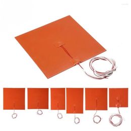 Blankets Silicone Heating Pad Rubber 160/80/100/120/150/200/250/300/235/310/400/500mm Heat Mat With Glue Adhesive For 3D Printer Bed Blanket