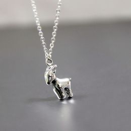 Everfast 5pc/Lot DIY Vintage 3D Goat Stainless Steel Custom Pendant Chinese Culture Animal Zodiac Sheep Necklace Men Women Memorial Jewellery SN201