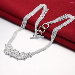 Chains Fashion Brand 925 Stamp Silver Colour Necklace For Women Luxury Jewellery Tassel Beads Grape Gift Wedding Party