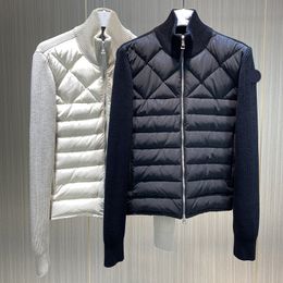 Piumini da uomo firmati Stemmi ricamati da donna Pannelli lavorati a maglia Colletto rialzato leggero Piumino da coppia Giacca invernale calda ispessita Top Coat