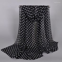 Scarves Women Chiffon Scarf Shawls Female Beach Towels Summer Autumn Printed Dots Fashion Muslim Hijab Silk Wrap Cape