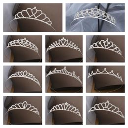 Hair Clips Crystal Band With Metal Rhinestone Clip Princess's Birthday Party Performance Headwear Temperament Crown