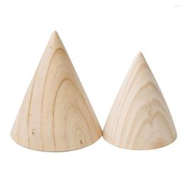 Jewellery Pouches Unfinished Wooden Cone Bangle Display Stand Rack Watch Holder Crafts