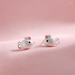 Stud Earrings 2023 ArrivalSweet Cute Small Pink Mouse Rat Girl Siver Plated Women Wedding Party Summer Jewellery Gift